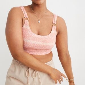 READ Aerie Seamless Ring Longline Bralette Beach Peach Pink Stretch Size Small